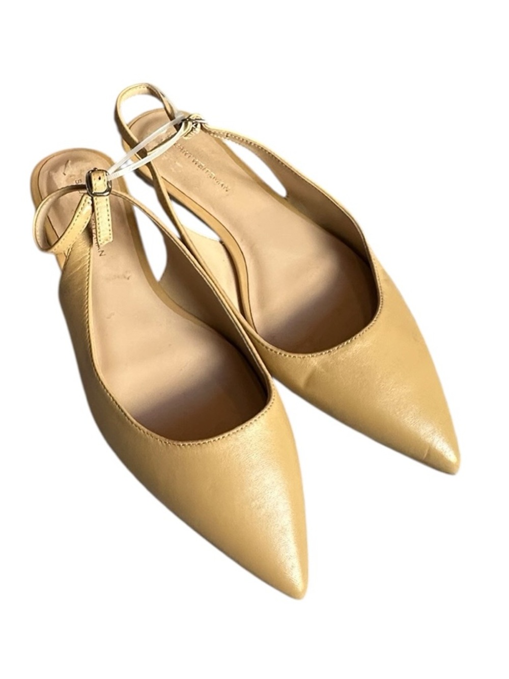 NEW Stuart Weitzman Mara Slingback Flats Tan Leather | Minimalist | MSRP $395 - Picture 3 of 7